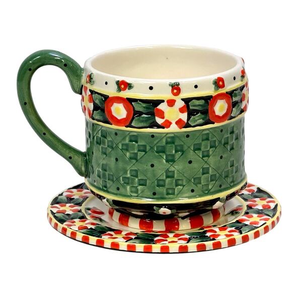 Mary Engelbreit Vintage 2000 'A Christmas Wish Collection' Teacup and Saucer - Picture 3 of 8